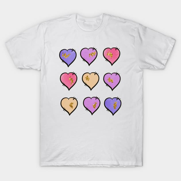 Hearts. Valentines day T-Shirt by Satic